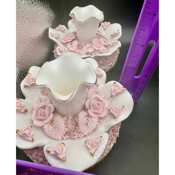 Vintage Porcelain Candlestick Holders Andrea By Sadek #23 of 307 Made In Japan - Picture 7 of 8